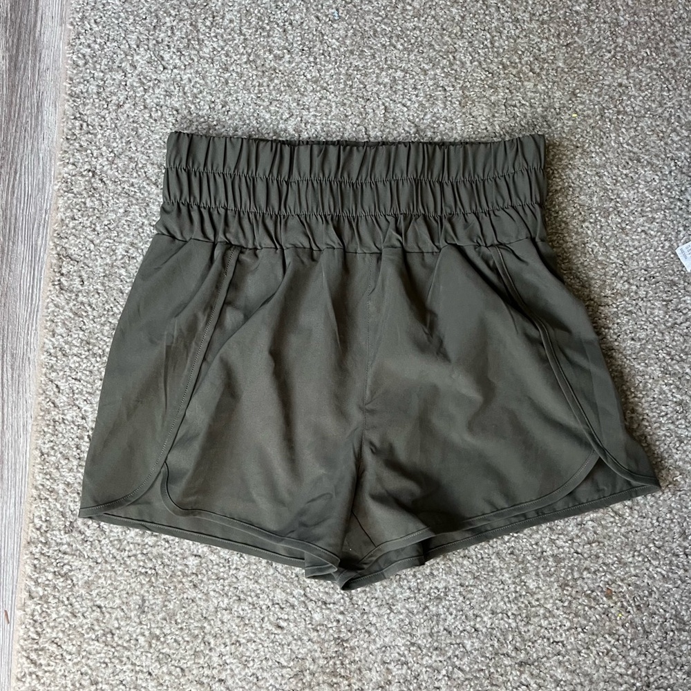 Boutique brand army green running shorts!